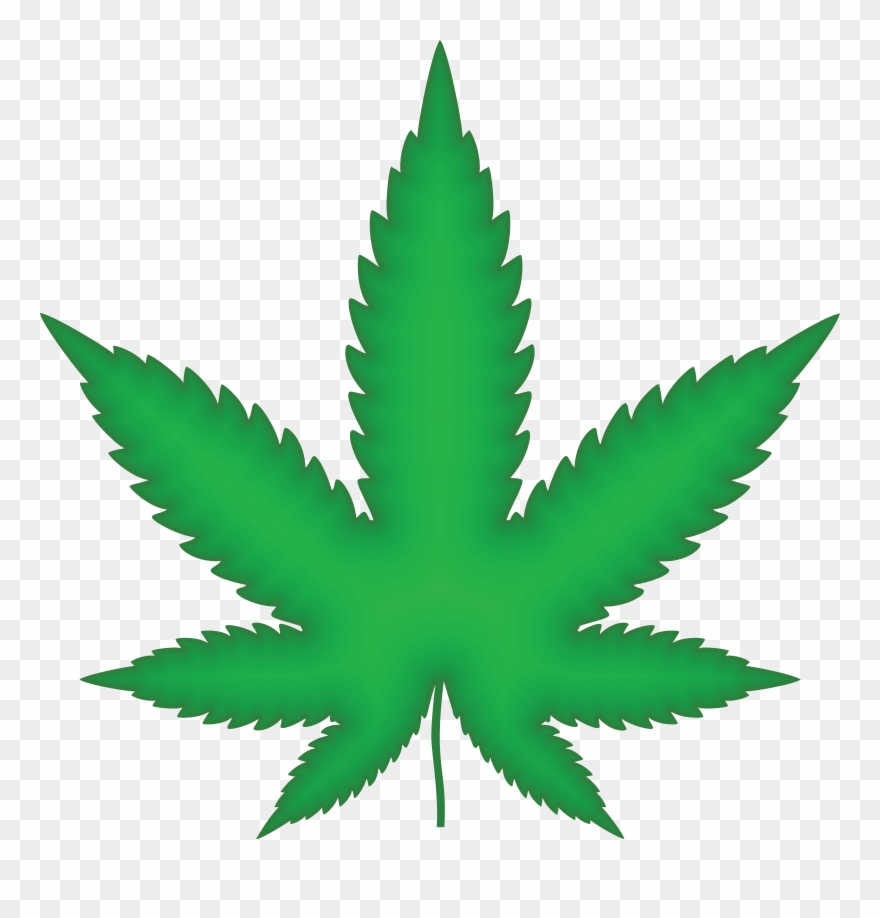 Free Clipart Of A Green Pot Leaf - Hoja De Marihuana Silueta - Png Download