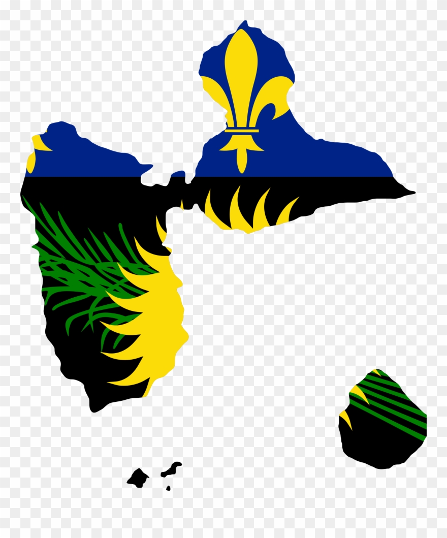 Open - Guadeloupe Flag Map Clipart