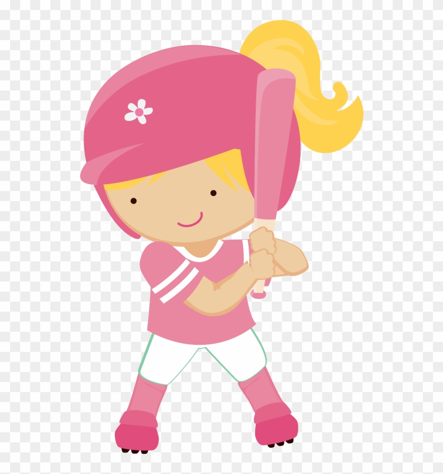 Girls Clipart Baseball - Beisbol Animado Niños Png Transparent Png