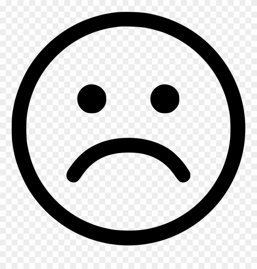 Face Sadness Smiley Computer Icons Clip Art - Sad Smiley Black And White - Png Download