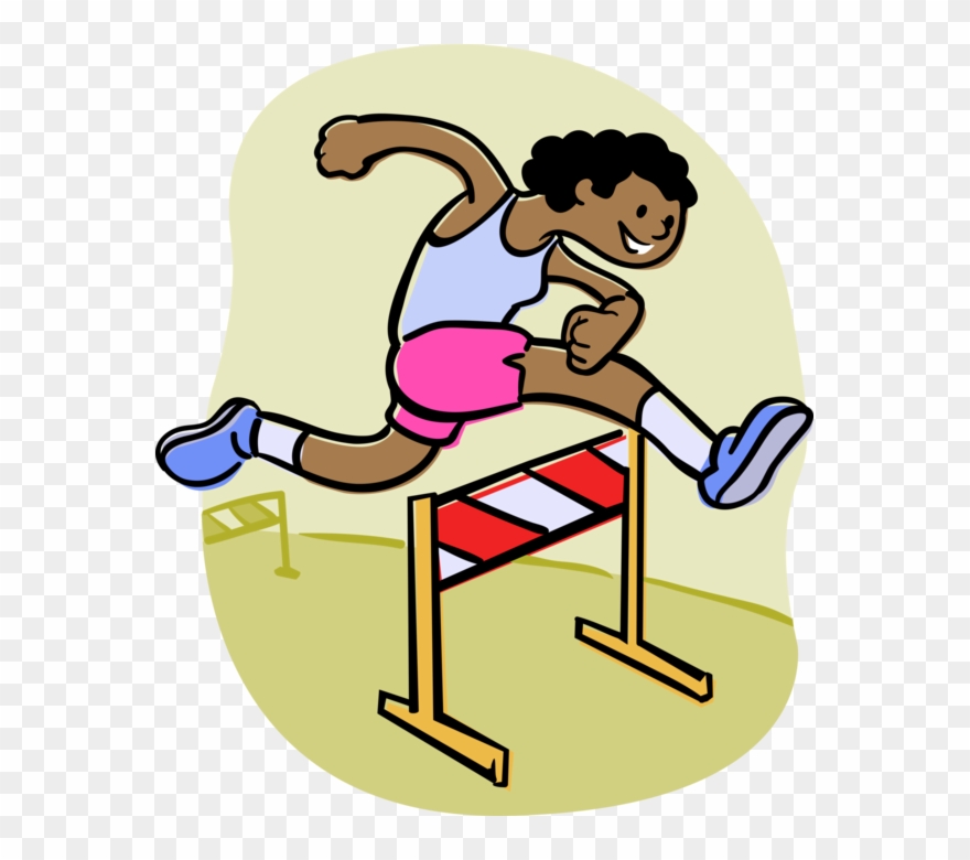 Jpg Royalty Free Download Meet Hurdler Runs Race Vector - Athletisme Clipart - Png Download