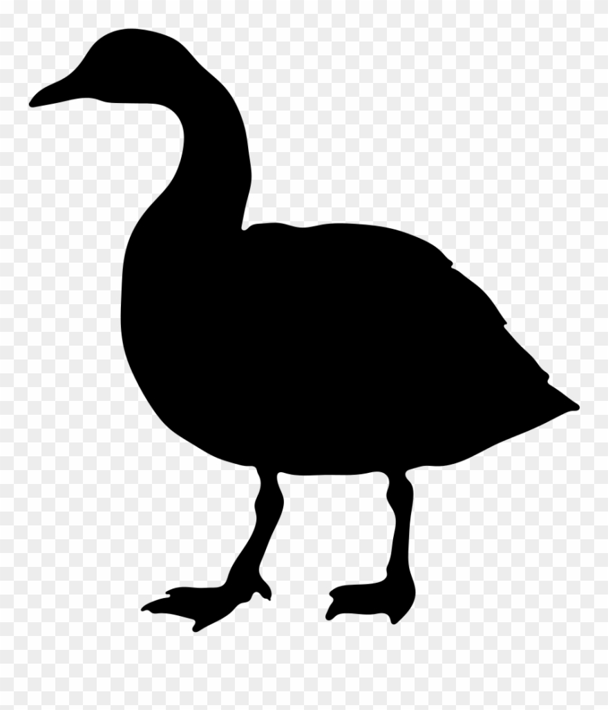 File - Goose - Svg - Goose Silhouette Transparent Background Clipart