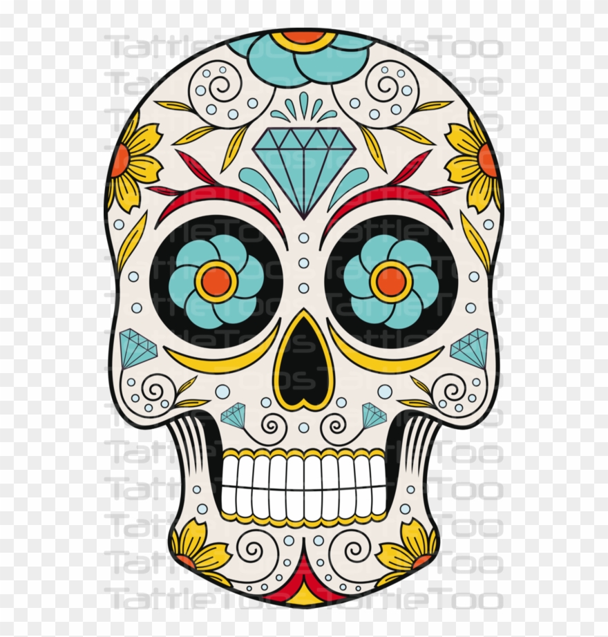 Sugskull - Sugar Skull Oval Ornament Clipart