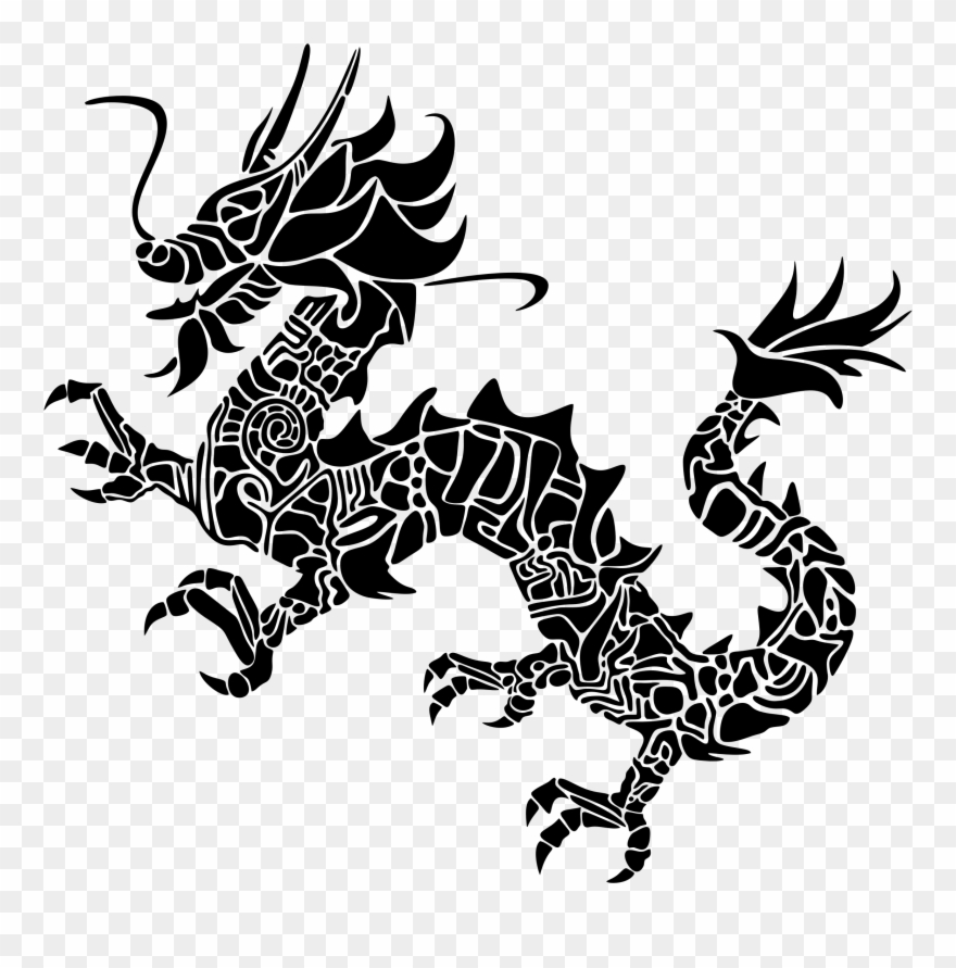 Big Image - Asian Dragon Silhouette Clipart