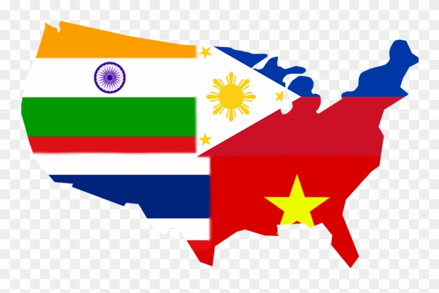 How To Be Asian In America - Us Map With Alaska And Hawaii Clipart