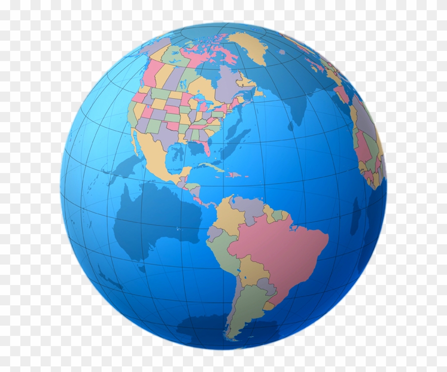 Globe Clipart Colourful - World Map Hd 3d - Png Download