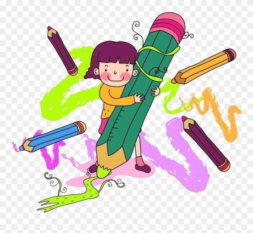 Png Transparent Stock Paintbrush Cartoon Painting Child - Cartoon Pencil Color Png Clipart