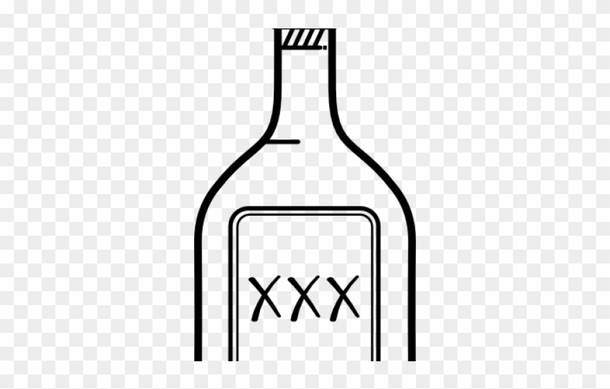 Boose Clipart Cocktail Drink - Alcohol Bottle Black And White - Png Download