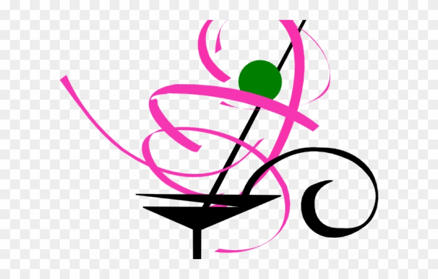 Cocktail Clipart Woman Drinking Cocktail - Clip Art Pink Cocktail - Png Download