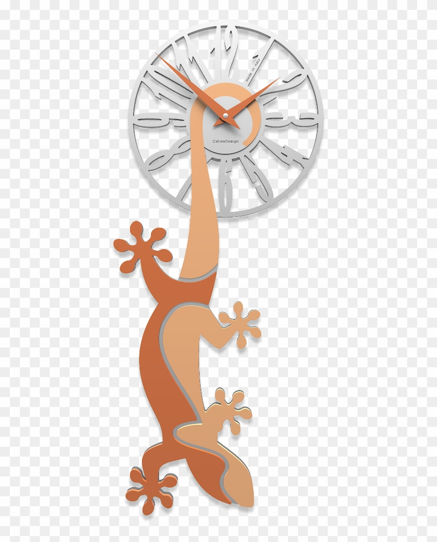 Hanging Gecko - Orologi Da Muro Artistici Clipart
