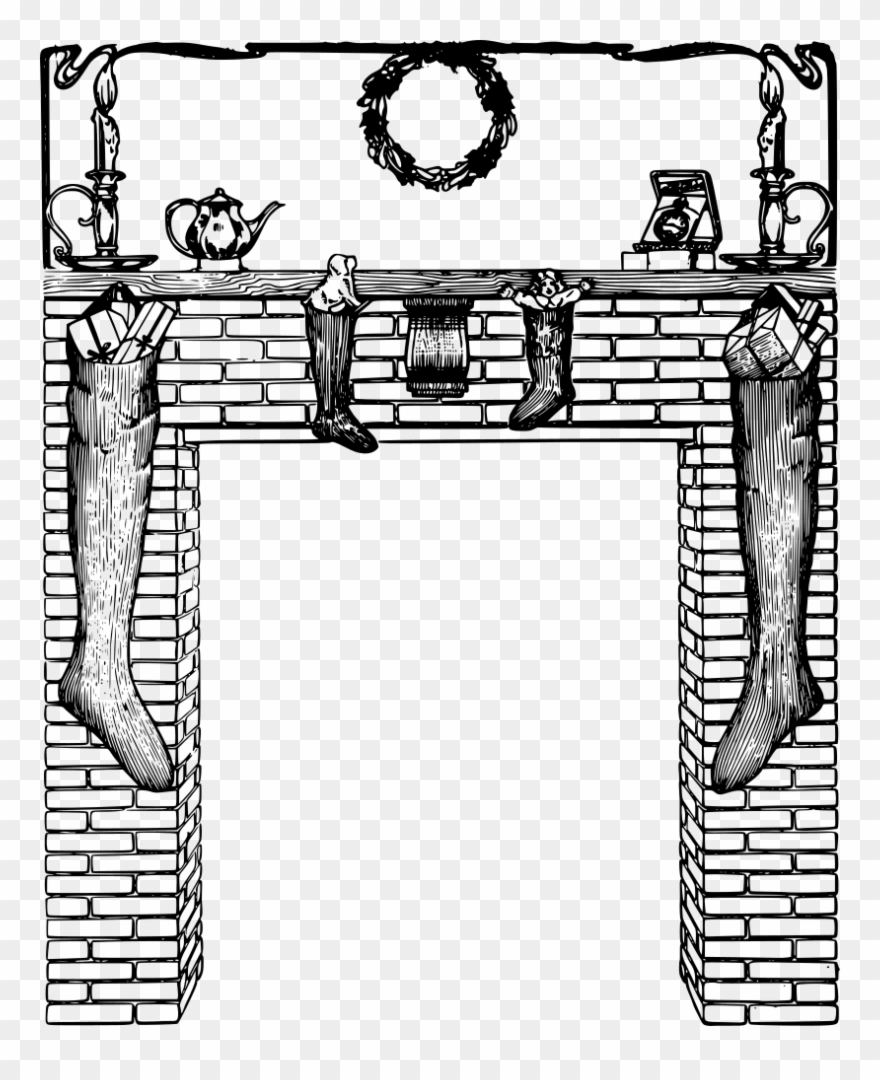 Christmas Stocking Frame - Christmas Frames Clip Art Black And White Free - Png Download