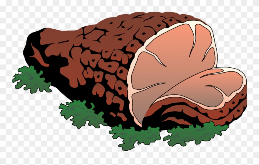 Png Black And White Library Cooked Meat Free For - Pork Meat Clipart Transparent Png