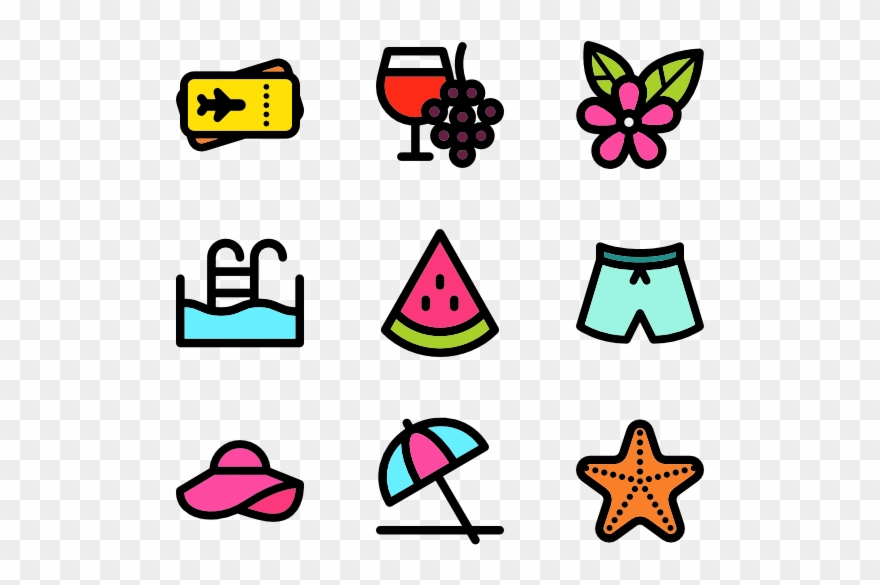 Summertime Elements - Comic Icon Png Clipart