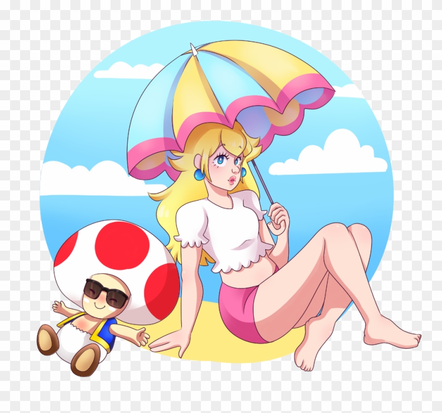 Summer Time Peach And Toad 🍄🍑 It May Be Autumn But - Autumn Clipart