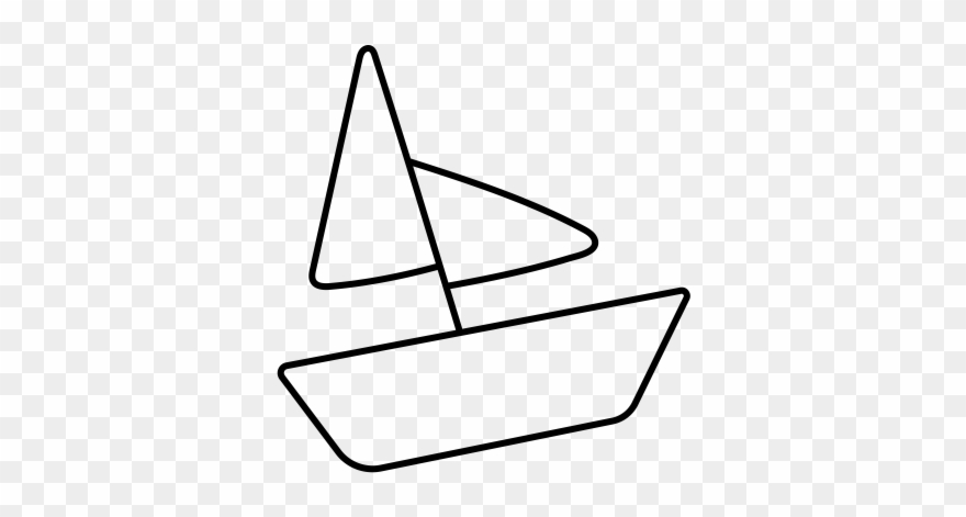Sail Boat Rubber Stamp - Drawing Clipart