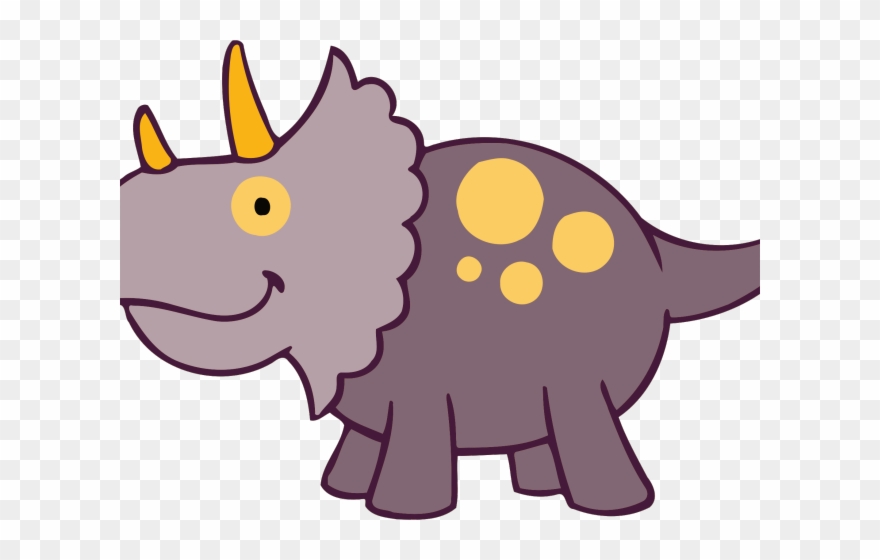 Triceratops Clipart Big Dinosaur - Triceratops Cartoon Cute - Png Download