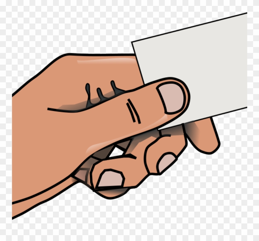 Card Clipart Hand With Card Clipart Clipart Panda Free - Business Card Clip Art Use - Png Download