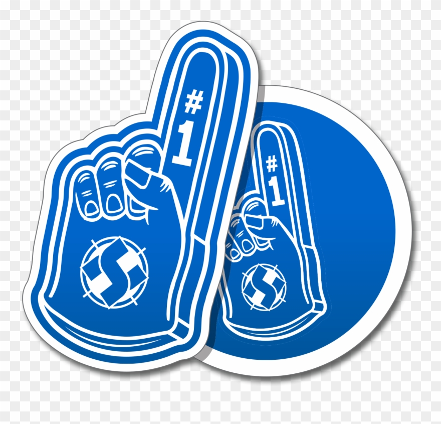 Our Die Cut Vinyl Stickers Can Be Custom Cut Around - Promotional Foam Finger - 22" Clipart