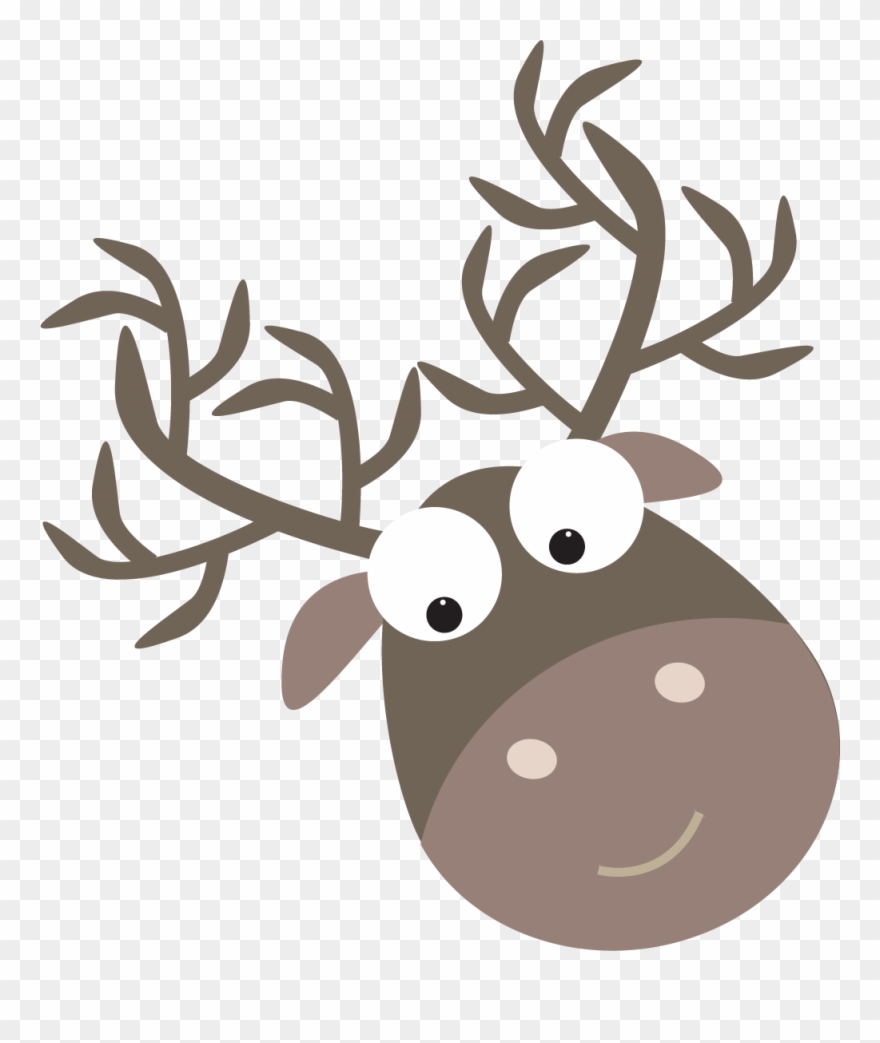 Grey Clipart Reindeer - Santa Claus - Png Download