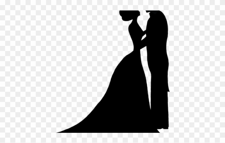 Sleeping Beauty Clipart Bride Groom Silhouette Wedding - Wedding Bride And Groom Silhouette - Png Download