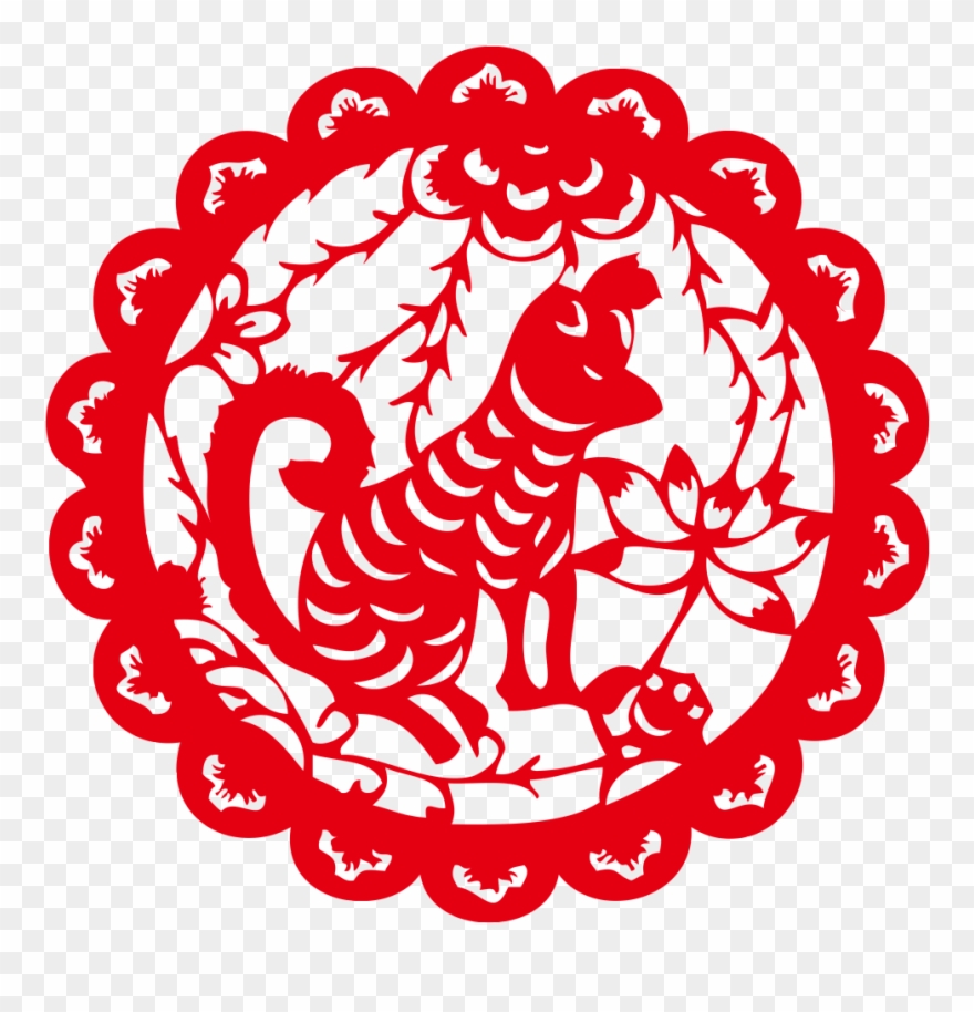 Traditional Paper Cut Window Png - Dog Zodiac Throw Blanket Clipart