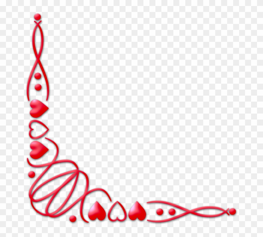 Watercolor - Valentines Day Corner Border Clipart