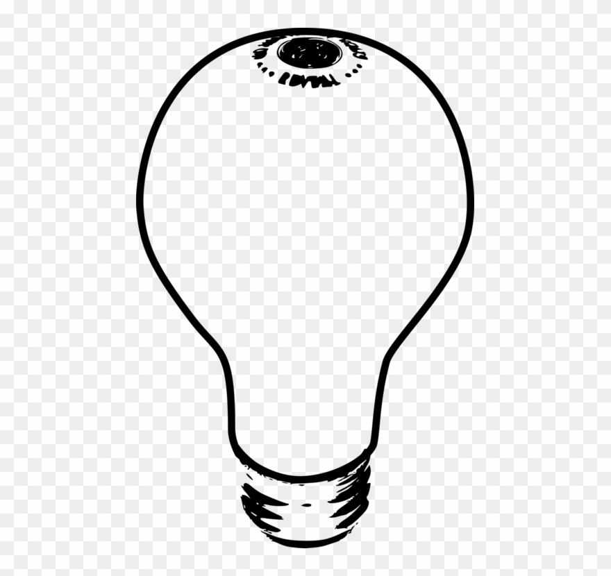 Incandescent Light Bulb Lamp Line Art Drawing - Light Bulb Clip Art - Png Download