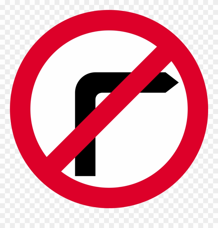 Hong Kong Road Sign 122 R - No Right Turn Road Sign Clipart