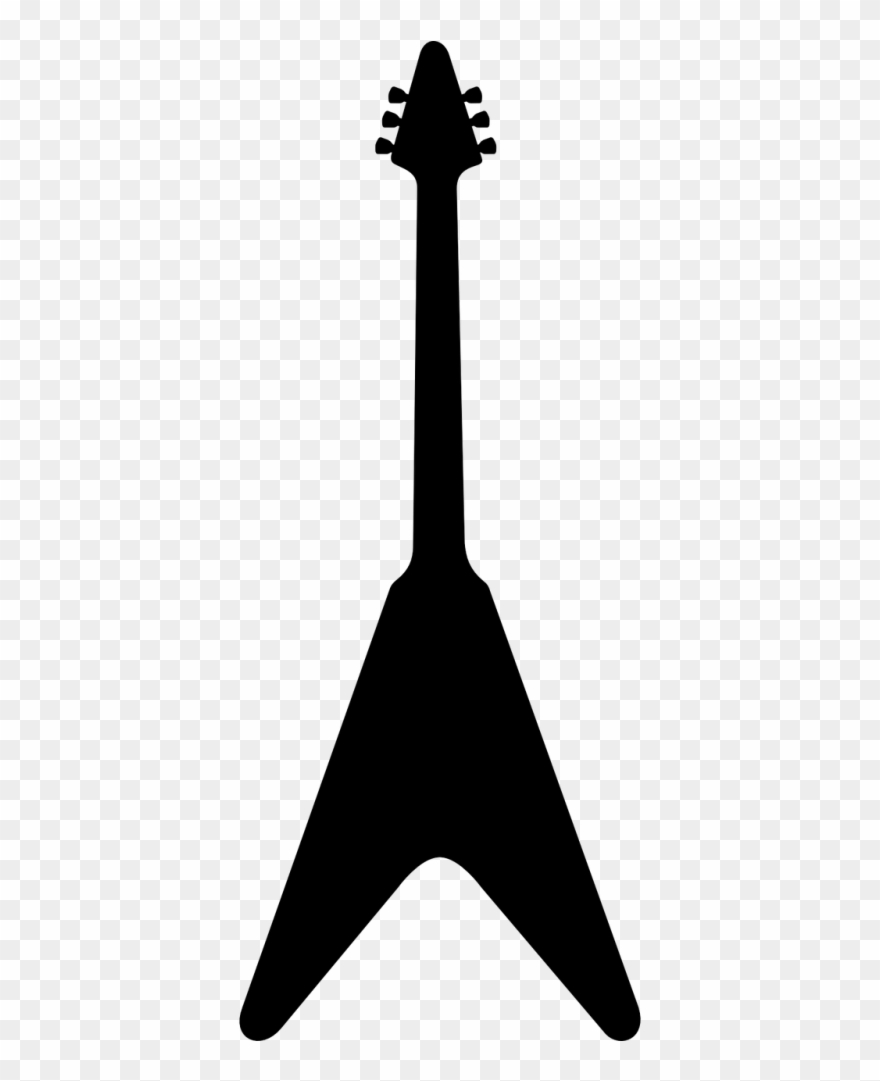 String Instrument,gibson,flying V,v - Flying V Guitar Silhouette Clipart