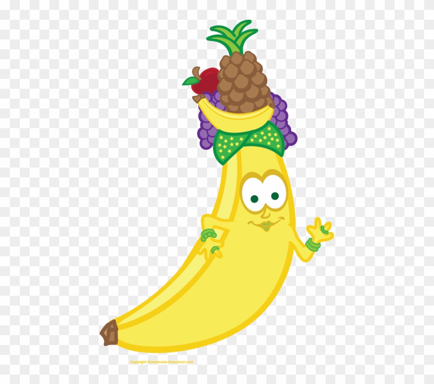 Pineapple Clipart Banana - Face Fruit Clipart - Png Download