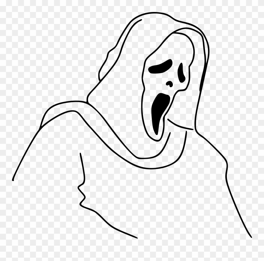 Halloween Ghost Png - Ghostface Lineart Clipart
