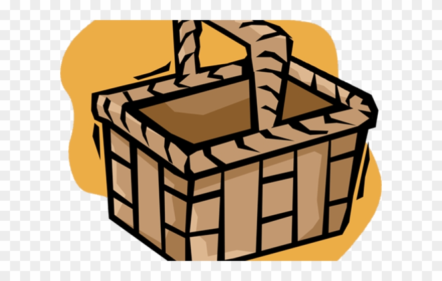 Picnic Basket Clipart Brown - Clip Art - Png Download