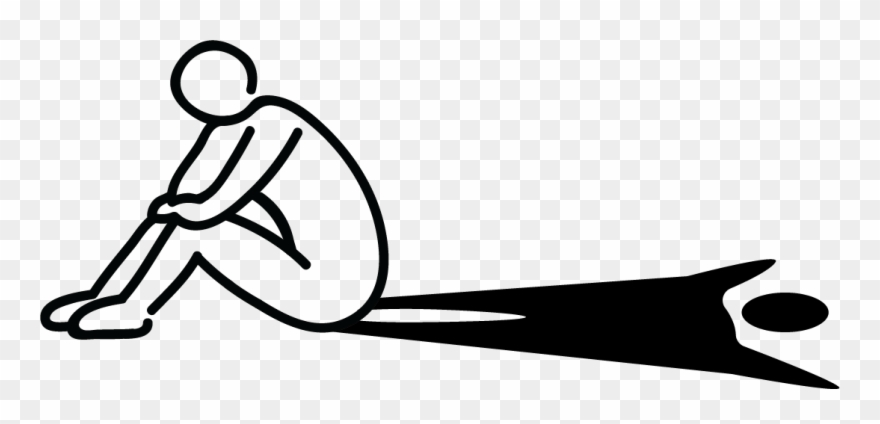 Thinking Others Have More Friends Than You - Line Art Clipart