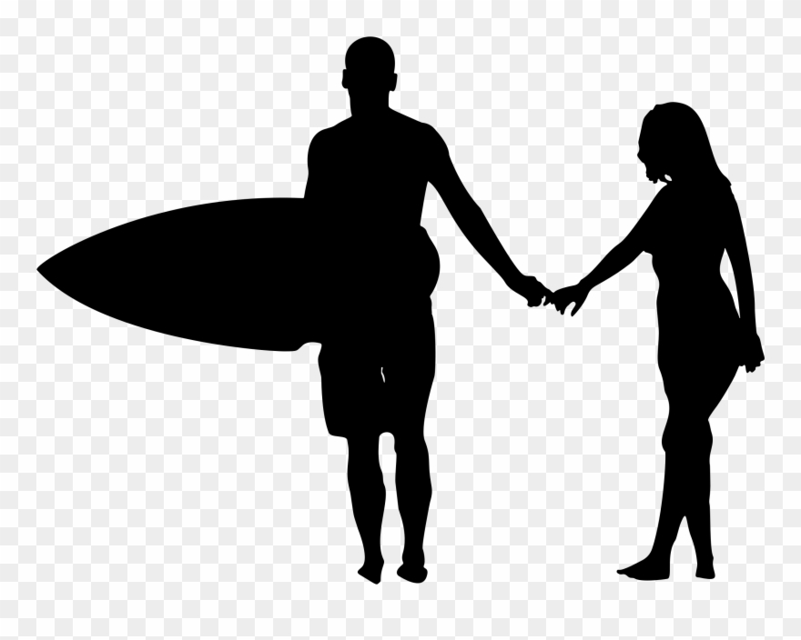 Big Image - Couples Silhouette Png Beach Clipart