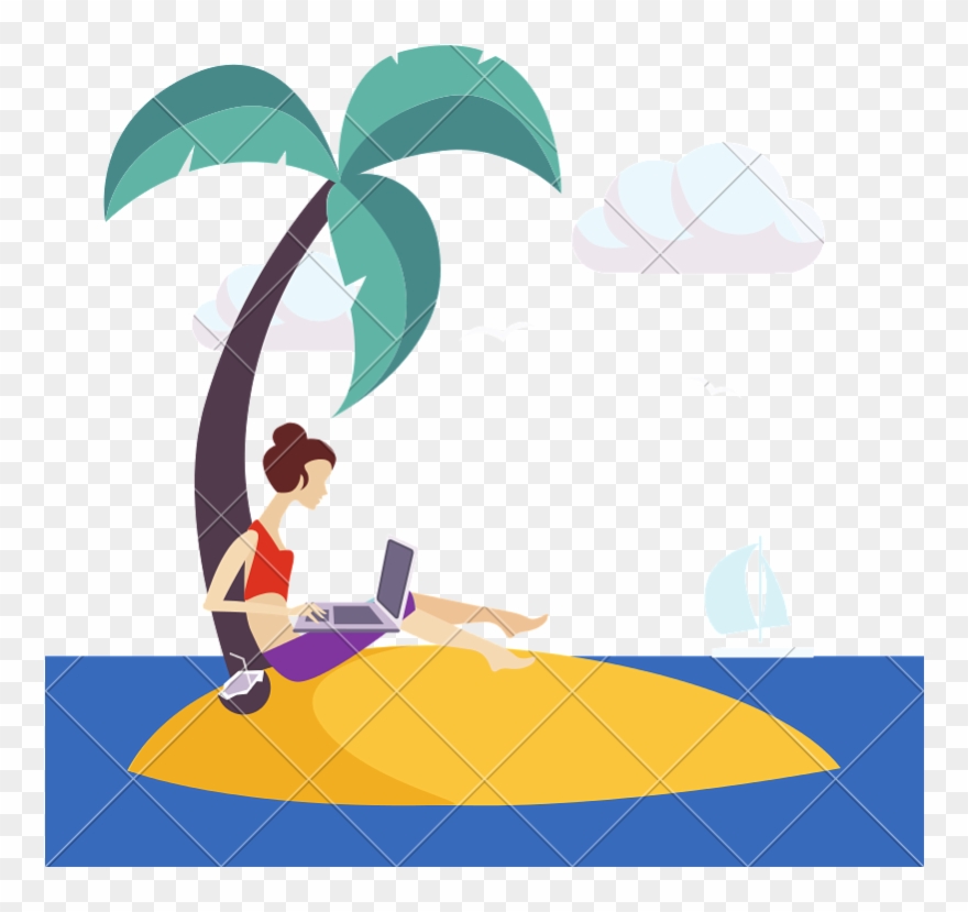 Stock Girl On Working Freelance Icons By Canva - Freelancer Clipart