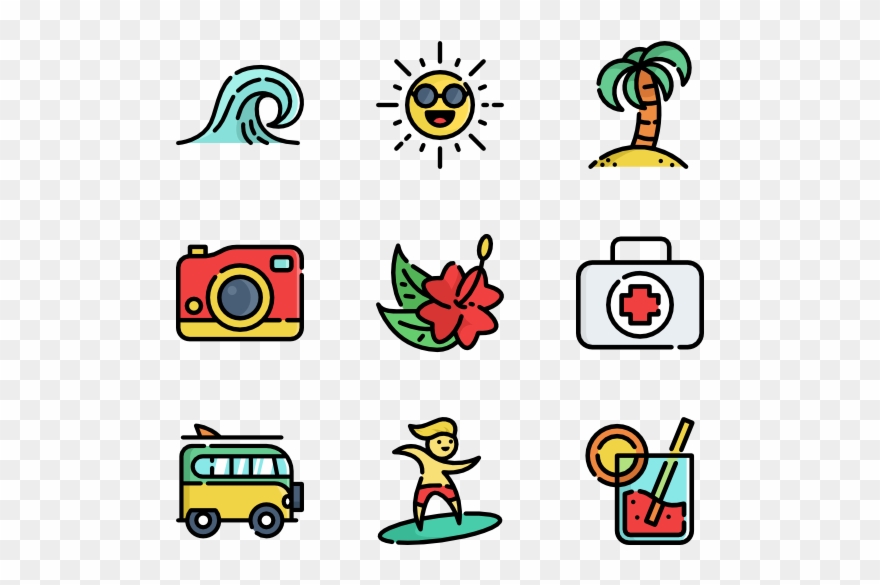 Surf - Amusement Park Icons Clipart