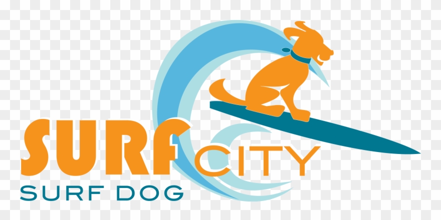 Surfer Clipart Dog Surfing - Surf City Surf Dog Logo - Png Download