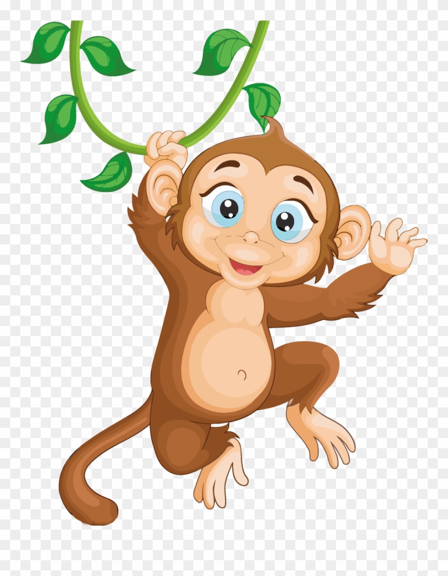 Monkey Clipart Png Download Cartoon - Monkey Hang In Tree Cartoon Transparent Png