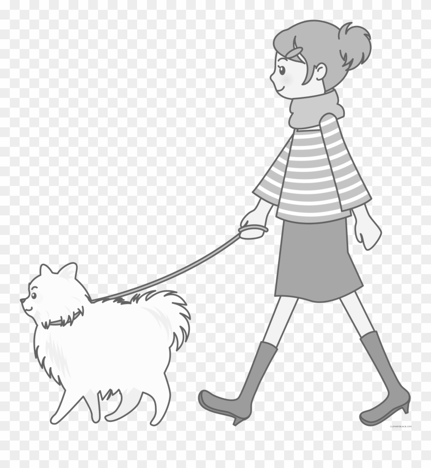 Walking Dog Clipart - Clip Art Dog Walking - Png Download