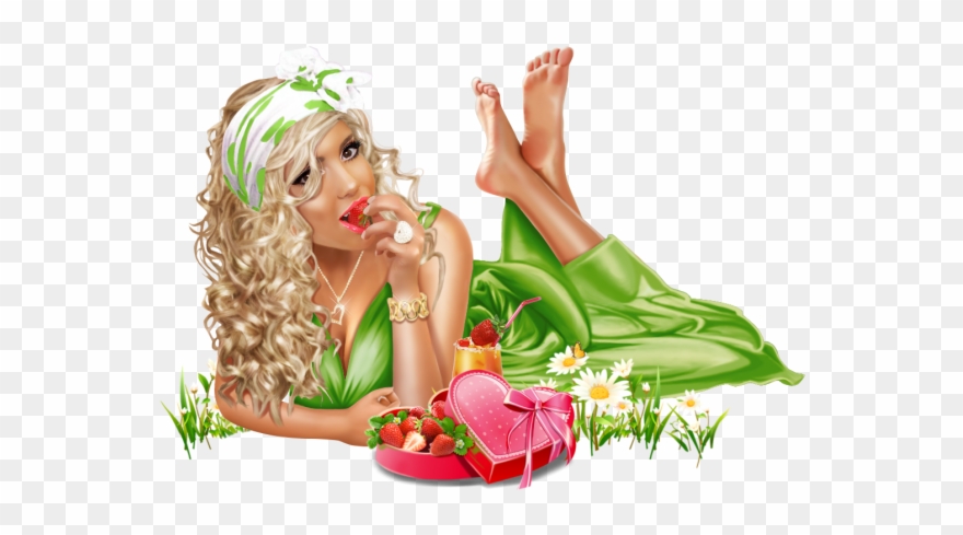 Marina Sushkova Strawberry 7 Pin Up Girls, Strawberries, - Illustration Clipart