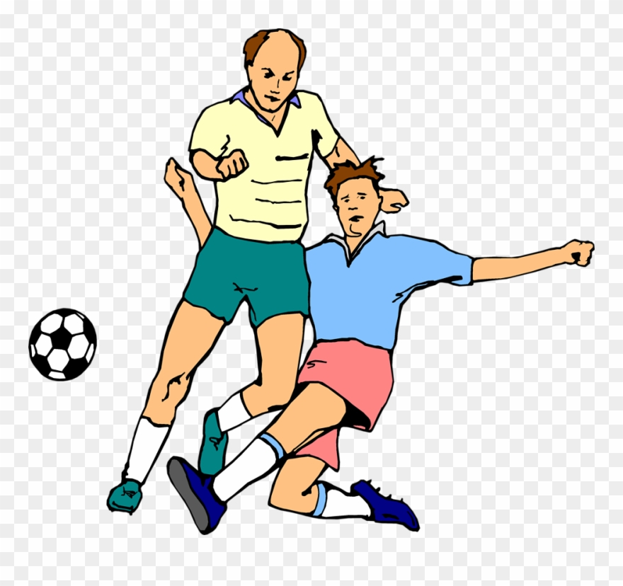 Free Stock Photo Illustration Of Playing - Men Playing Soccer Clip Art - Png Download