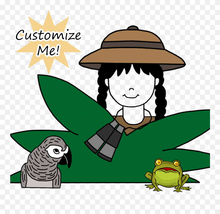 Jungle Or Safari Birthday Party Invitation - Cartoon Clipart