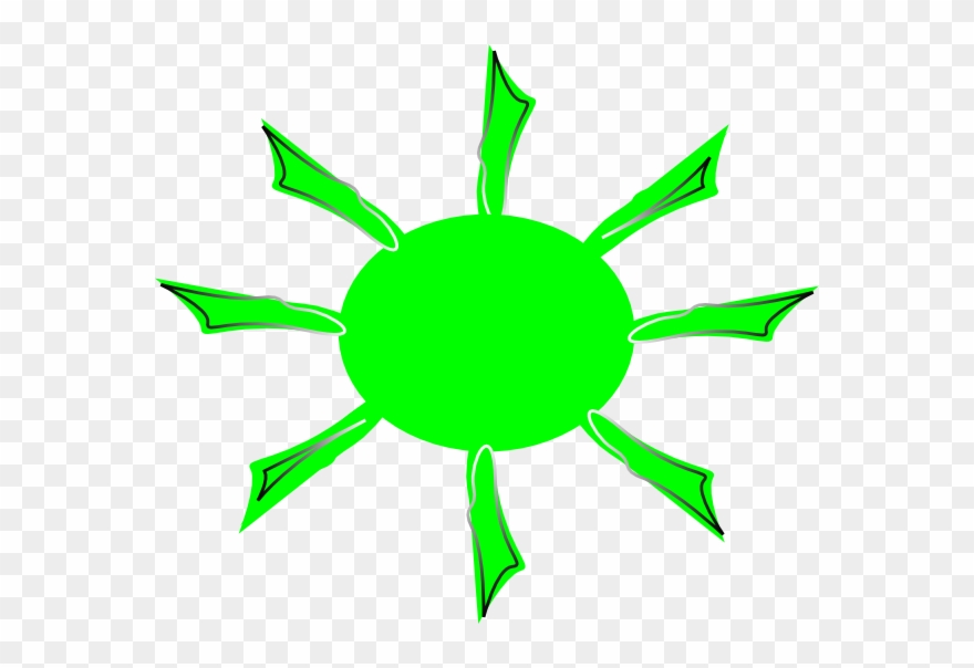 Green Radiating Sun Clip Art At Clker - Icon - Png Download