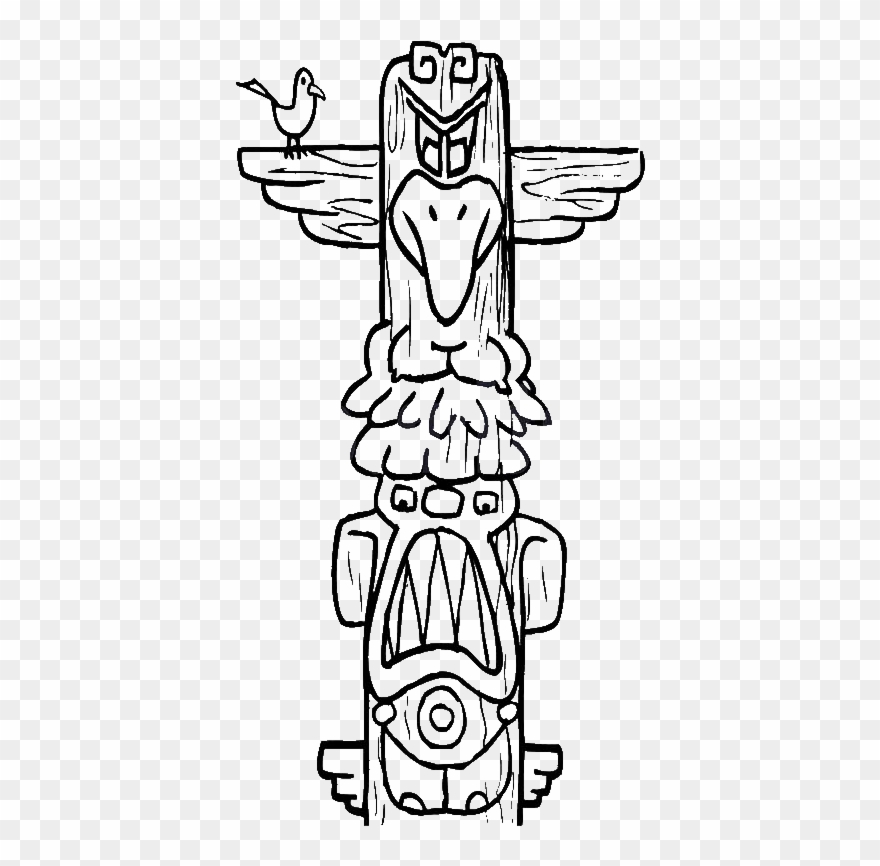 Totem Drawing Clipart Png Download - Totem Poles Coloring Pages Transparent Png