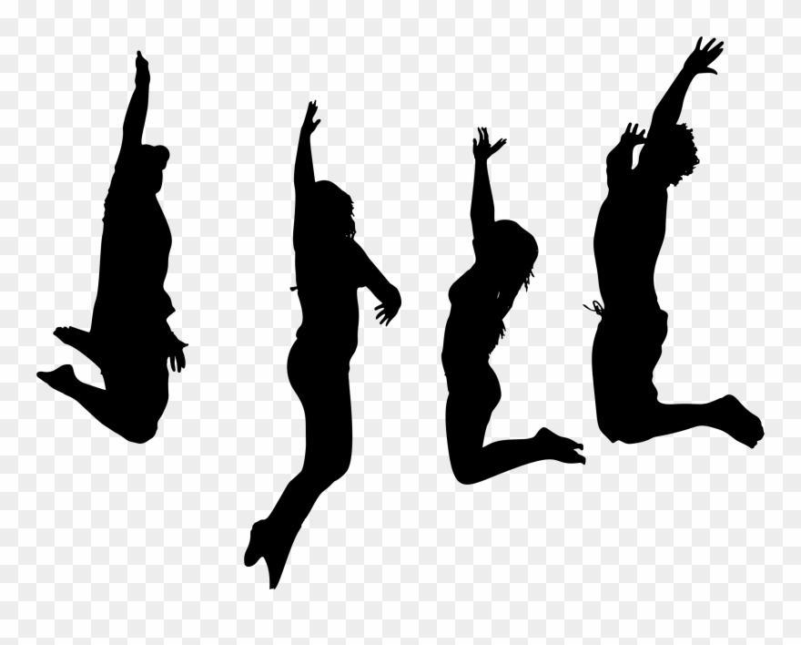 Big Image - Jumping For Joy Silhouette Clipart