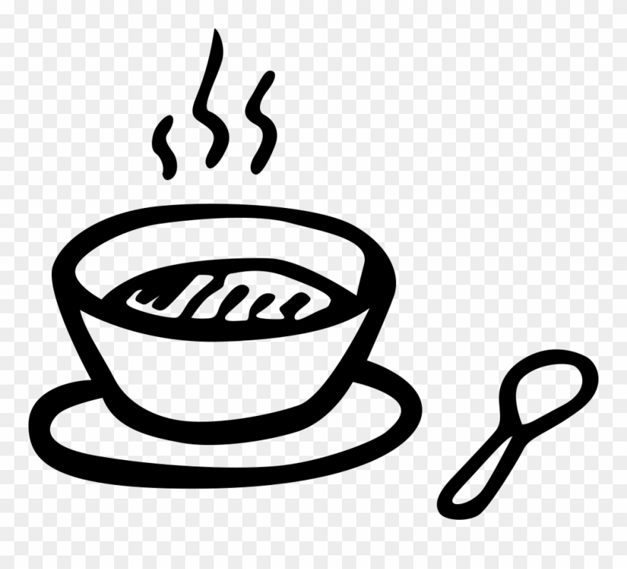 Hot Bowl With A Spoon Food Svg - Hand Drawn Food Png Clipart