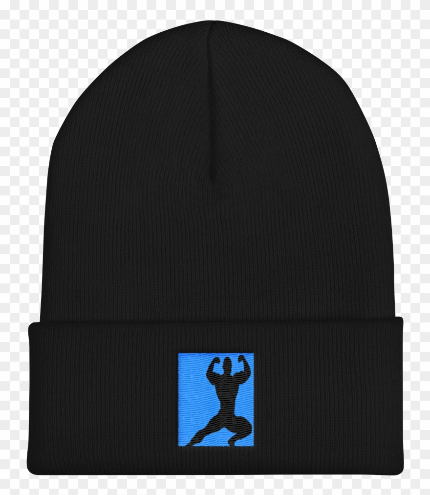Image Of Bodybuilder Embroidered Beanie - Bodybuilding Clipart