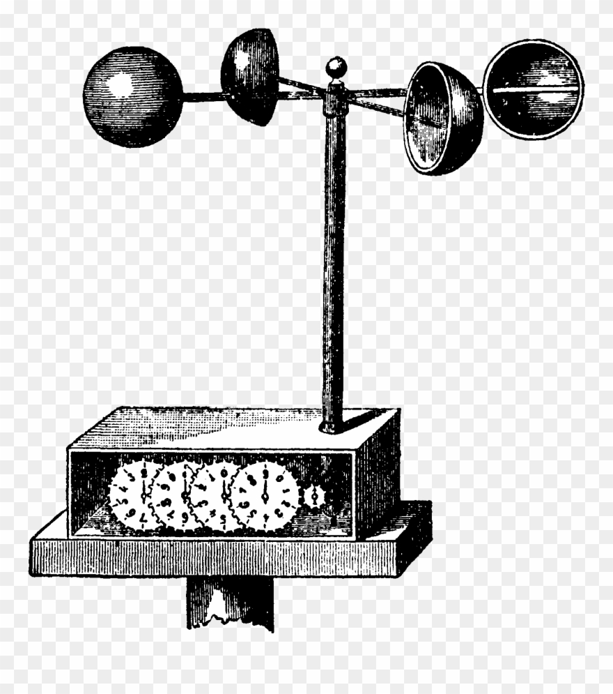 Fileanemometer, Robinsonsk, Nordisk Familjebok - Anemometer Black And White Clipart