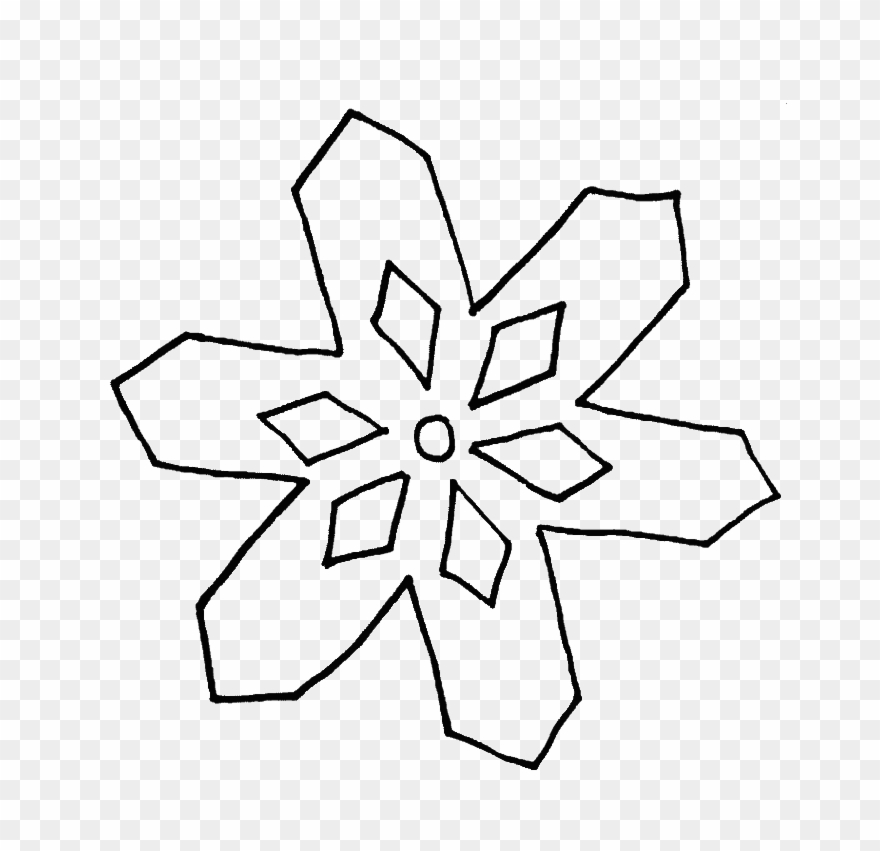 Collection Of Snowflake Drawing Patterns High - Simple Snowflake Coloring Page Clipart