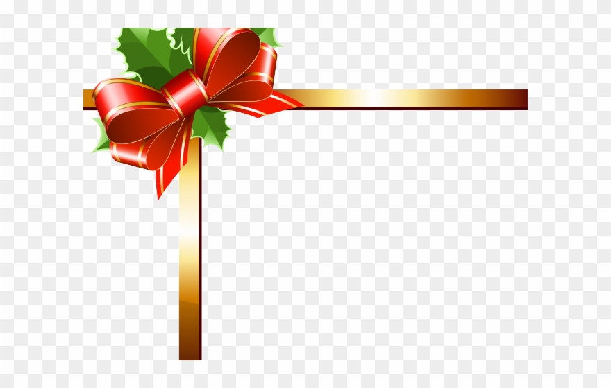 Tail Clipart Ribbon - Christmas Ribbon Red And Gold - Png Download